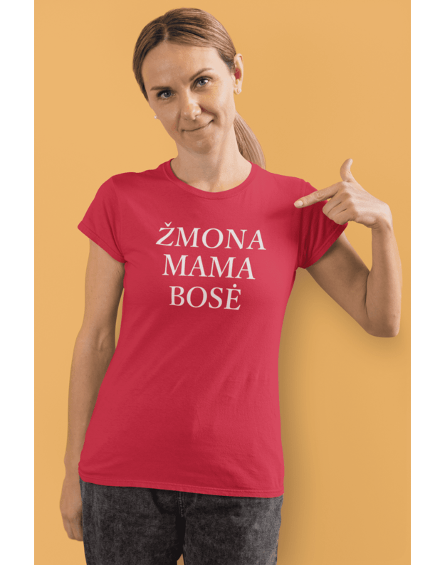 Moteriški marškinėliai "Žmona, mama, bosė"